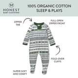 Organic Cotton Holiday Sleep & Play, Fair Isle Green