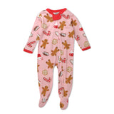 Organic Cotton Holiday Sleep & Play, Gingerbread Pink