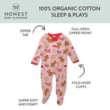 Organic Cotton Holiday Sleep & Play, Gingerbread Pink