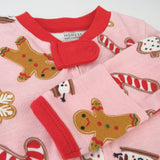 Organic Cotton Holiday Sleep & Play, Gingerbread Pink