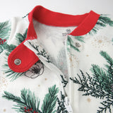 Organic Cotton Holiday Sleep & Play, Holiday Pine Floral