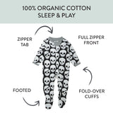 Go to slide 3, Organic Cotton Celebration Pajamas, Happy Skulls