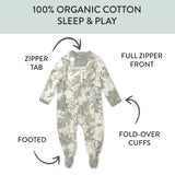 Organic Cotton Sleep & Play, Paw Leaves