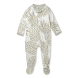 Organic Cotton Girls Pajamas For Babies & Toddlers, Pineapple Leaf Ivory