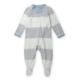 Organic Cotton Boys Pajamas For Babies & Toddlers, Rugby Stripe Light Heather Grey