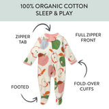 Organic Cotton Fun Foods Pajamas For Babies & Toddlers, Slice O Apple