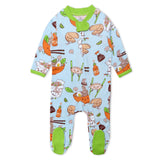 Organic Cotton Fun Foods Pajamas For Babies & Toddlers, Wok n Roll Blue