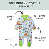 Organic Cotton Fun Foods Pajamas For Babies & Toddlers, Wok n Roll Blue