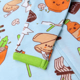 Organic Cotton Fun Foods Pajamas For Babies & Toddlers, Wok n Roll Blue