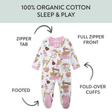Organic Cotton Fun Foods Pajamas For Babies & Toddlers, Wok n Roll Pink
