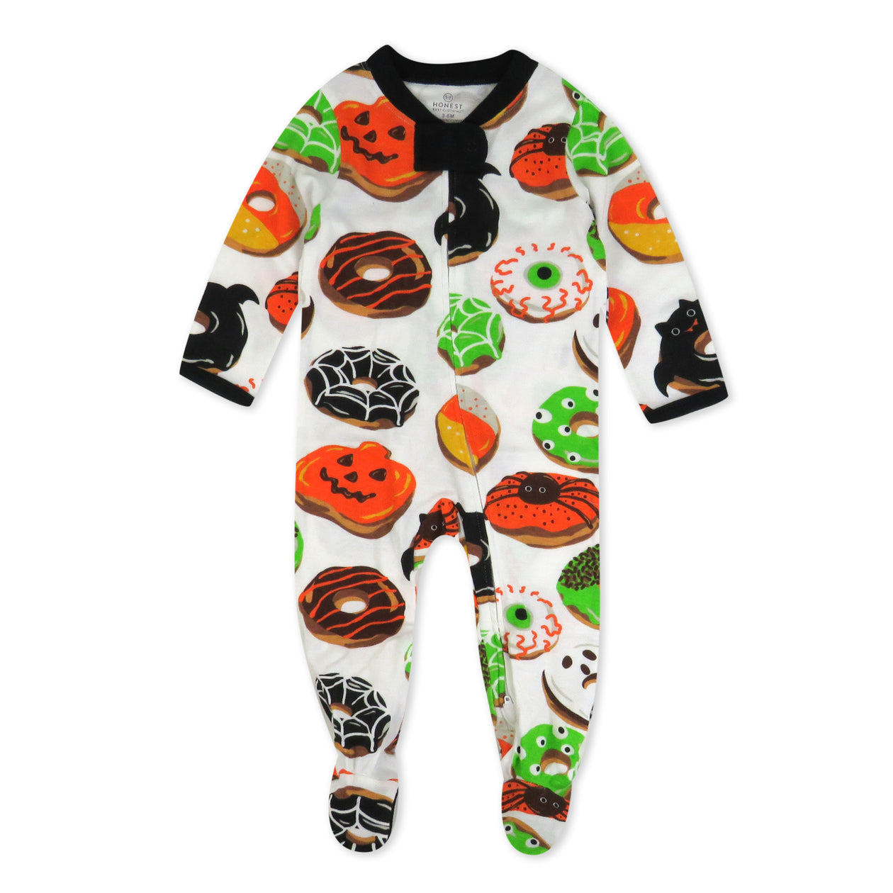 Organic Cotton Holiday Matching Family Pajamas, Spoo-oo-keey Donuts Green