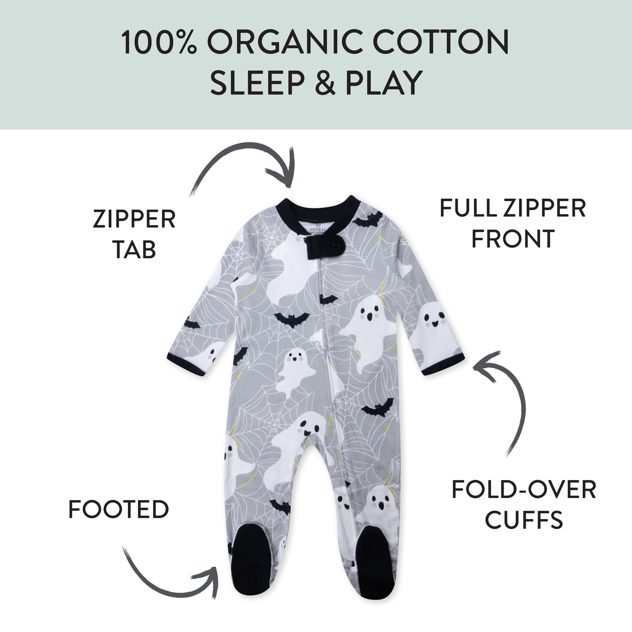 Organic Cotton Celebration Pajamas, Ghost Gone Batty