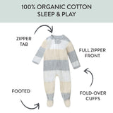 Organic Cotton Boys Pajamas For Babies & Toddlers, Jumbo Stripe Natural