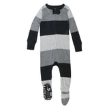 Organic Cotton Celebration Pajamas, Bold Stripe Gray Ombre