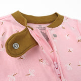 Organic Cotton Snug-Fit Footed Pajama, Falling Floral Pink