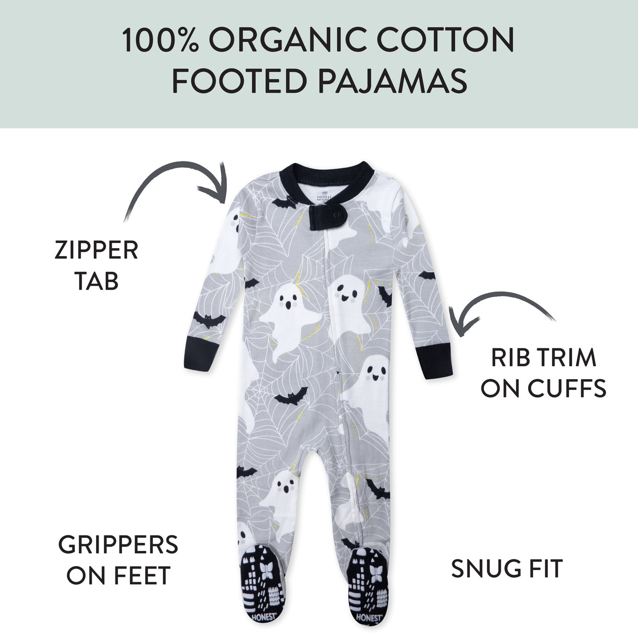 Organic Cotton Celebration Pajamas, Ghost Gone Batty