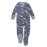 Organic Cotton Snug-Fit Footed Pajamas, Jumbo Floral Dusty Purple