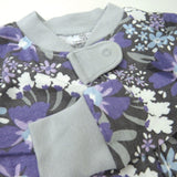 Organic Cotton Snug-Fit Footed Pajamas, Jumbo Floral Dusty Purple