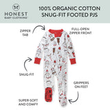 Organic Cotton Holiday Snug-Fit Footed Pajama, Ooie Gooie Holiday