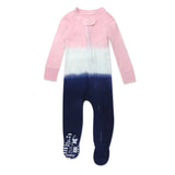 Organic Cotton Snug-Fit Footed Pajama, Pink Blue Ombre