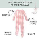 Organic Cotton Celebration Pajamas, Pink Check