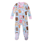 Organic Cotton Fun Foods Pajamas For Babies & Toddlers, Poppin Dreams Blue