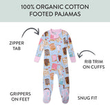 Organic Cotton Fun Foods Pajamas For Babies & Toddlers, Poppin Dreams Blue