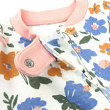 Organic Cotton Snug-Fit Footed Pajama, Painterly Floral Blue