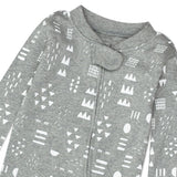 Organic Cotton Snug-Fit Footed Pajama, Pattern Play Gray Heather
