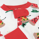 Organic Cotton Holiday Snug-Fit Footed Pajama, Pizza Joy