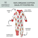 Organic Cotton Holiday Snug-Fit Footed Pajama, Pizza Joy