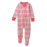 Organic Cotton Snug-Fit Footed Pajamas, Romantic Plaid