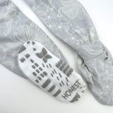 Organic Cotton Snug-Fit Footed Pajamas, Sketchy Floral Gray