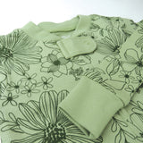 Organic Cotton Snug-Fit Footed Pajamas, Sketchy Floral Sage