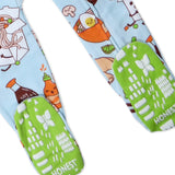 Organic Cotton Fun Foods Pajamas For Babies & Toddlers, Wok n Roll Blue
