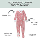 Organic Cotton Girls Pajamas For Babies & Toddlers, Sketchy Floral Pink