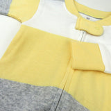 Organic Cotton Snug-Fit Footed Pajamas, Bold Stripe Banana Butter