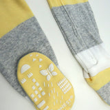 Organic Cotton Snug-Fit Footed Pajamas, Bold Stripe Banana Butter
