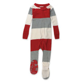 Organic Cotton Holiday Pajamas, Jumbo Stripe Holiday Red