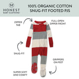 Organic Cotton Holiday Pajamas, Jumbo Stripe Holiday Red