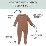 Organic Cotton Waffle Sleep & Play, Brown