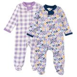2-Pack Organic Cotton Sleep & Plays, Painted Buffalo Purple