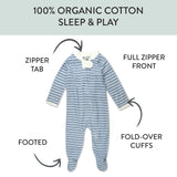 2-Pack Organic Cotton Sleep & Plays, Blue Plaid