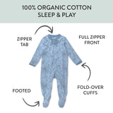 2-Pack Organic Cotton Sleep & Plays, Jumbo Floral Lilac