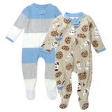 2-Pack Organic Cotton Sleep & Plays, Milk N Cookies
