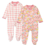 2-Pack Organic Cotton Sleep & Plays, Meadow Floral Pink Blush