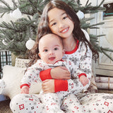 2-Pack Organic Cotton Holiday Snug-Fit Footed Pajamas, Fair Isle Ivory