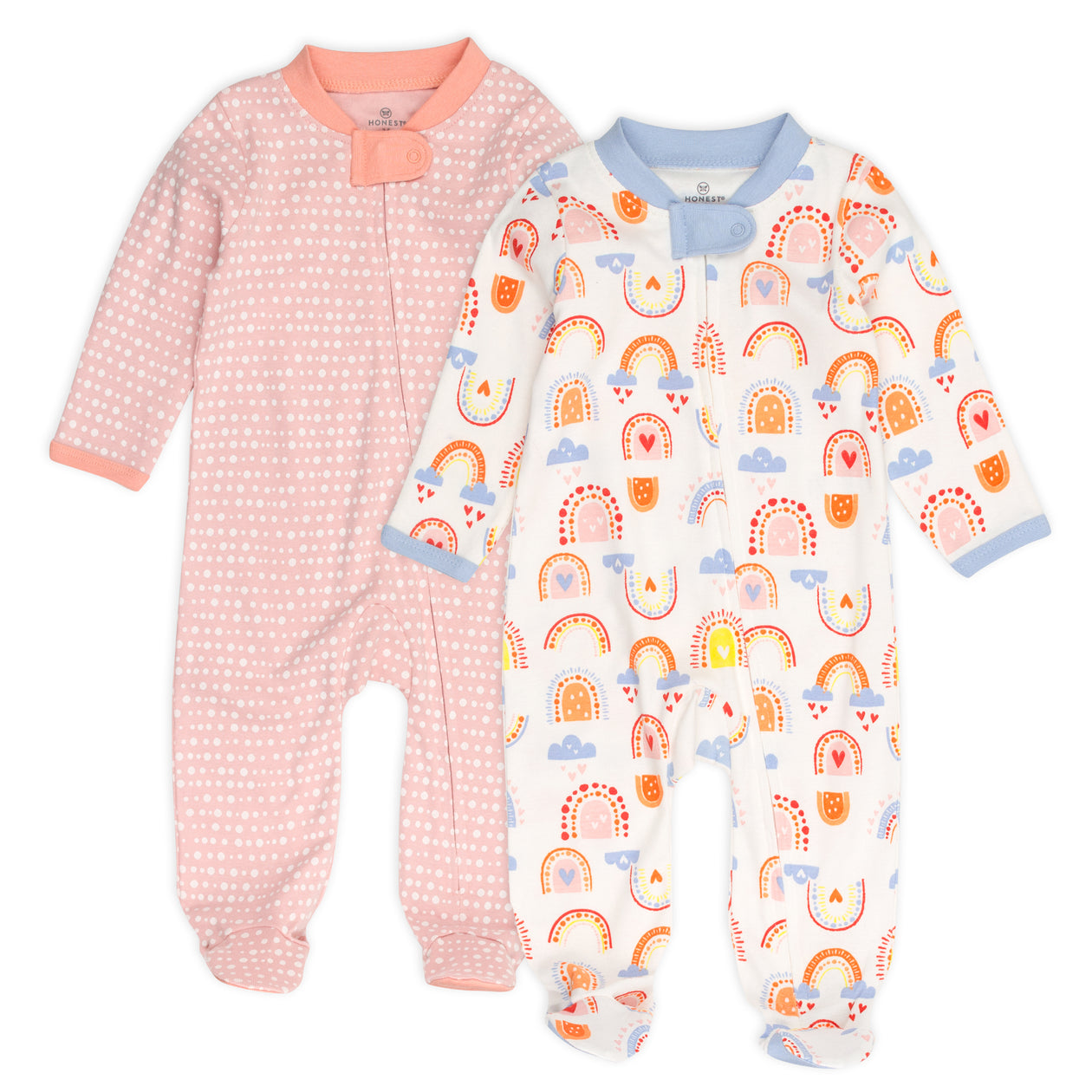 2-Pack Organic Cotton Sleep & Plays, Rainbow Toss