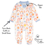 Go to slide 2, 2-Pack Organic Cotton Sleep & Plays, Rainbow Toss