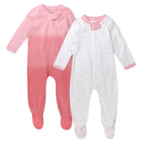 2-Pack Organic Cotton Sleep & Plays, Twinkle Star White/Pink